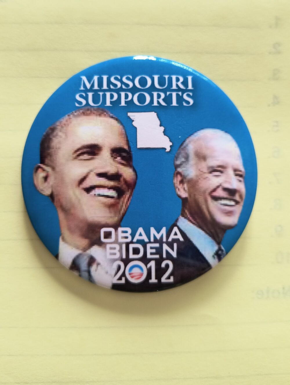 Missouri Supports Obama/ Biden 2012 Campaign Button